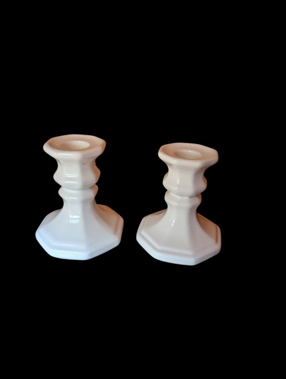 Pfaltzgraff Heritage White Ceramic Candlestick Holders  One Pair